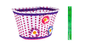 Кошик дитячий на кермо ONRIDE Funky пластиковий білий (в комплекті світловідбивайка ONRIDE)