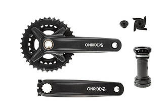 Шатуни ONRIDE Duet Pro 1210, Hollowtech, 170 мм, 26-36Т, BCD 104/64, 12/11 шв., з кареткою, чорний