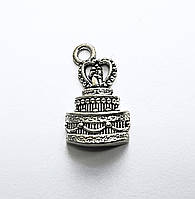 Підвіски металеві Finding Кулон весільний торт Античне срібло 22 мм x 13 мм