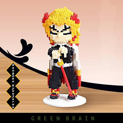 3D конструктор Кёджуро Ренгоку 1383 детали 19 см. Аниме Клинок