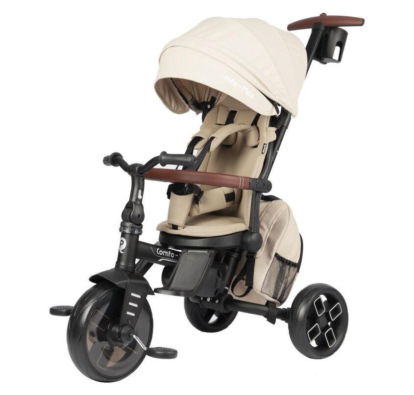 Дитячий беговел Tri-cycle COMFO MAX Beige з широкими колесами та регульованим сидінням, фото 1