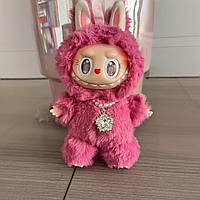 Эксклюзивная коллекционная редкая секретная мягкая игрушка брелок на сумку Лабубу Labubu Розовая Лабуба 17 см