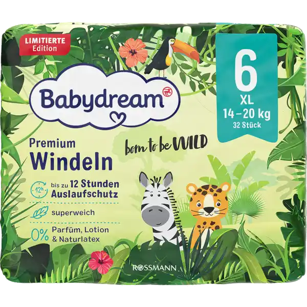 Підгузки Babydream premium Німеччина 6 (14-20кг) 32шт лімітована серія, фото 1