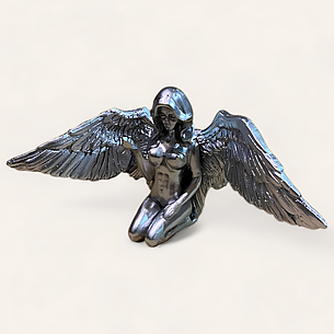 Статуетка Ангел. Фігурка для інтер'єру Оголений ангел 20х10 см. Декор Ангел срібний, фото 2