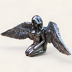 Статуетка Ангел. Фігурка для інтер'єру Оголений ангел 20х10 см. Декор Ангел срібний, фото 4