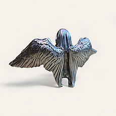 Статуетка Ангел. Фігурка для інтер'єру Оголений ангел 20х10 см. Декор Ангел срібний, фото 3