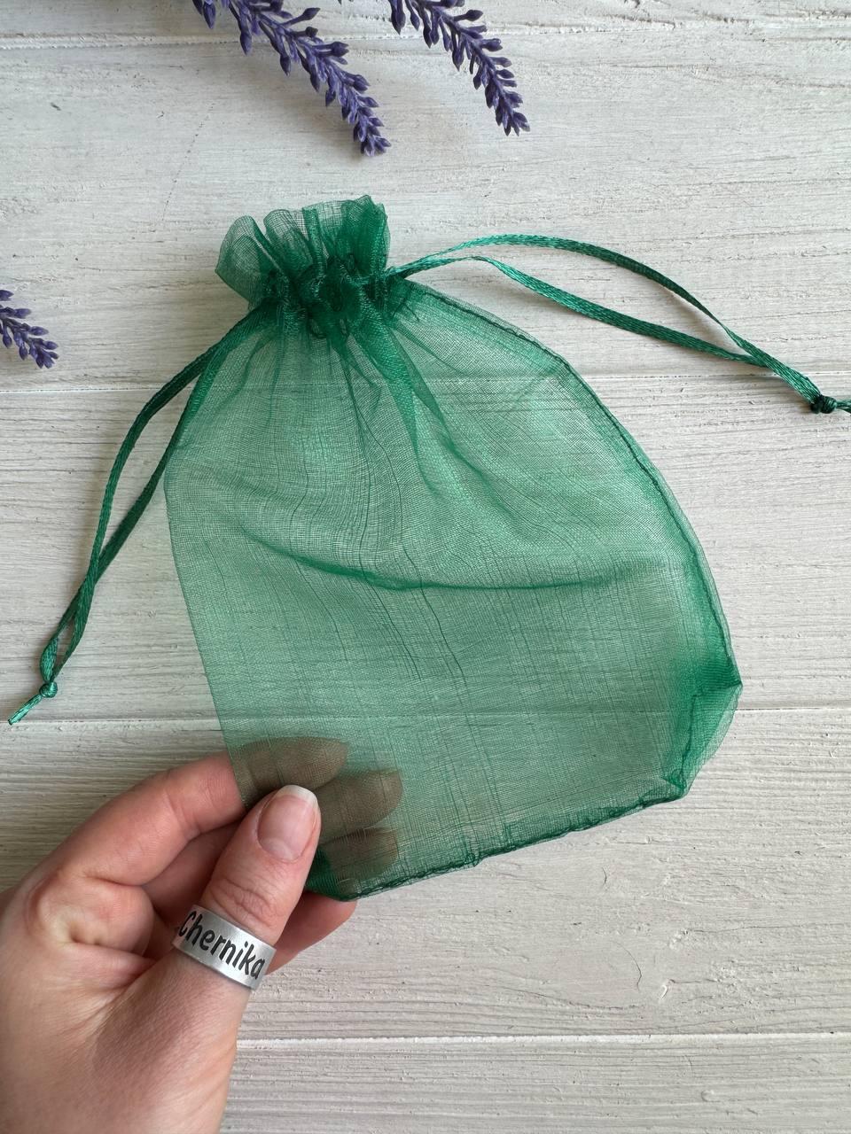 Мішечки з органзи 13*18 см, темно зелені 100 шт