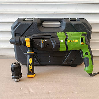 Перфоратор Procraft BH1100DFR (900 Вт, 3.2 Дж, SDS PLUS) у кейсі. Перфоратор Прокрафт BH-1100 DFR