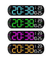 Годинник Deepfox DS-5502 LED цифровий електронний настінний Будильник Дата Температура 35х10см, фото 4