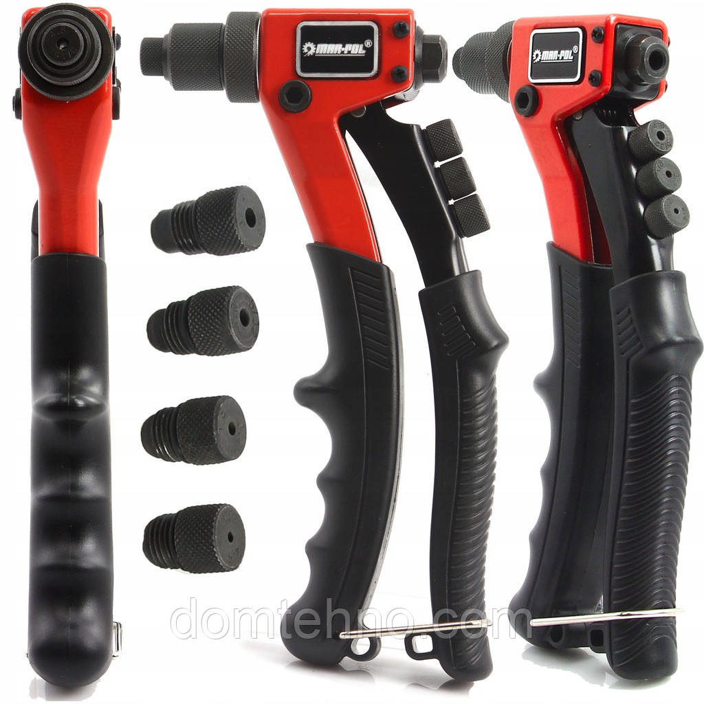 Професійний ручний заклепочник 2,4 - 4,8 мм зі змінними насадками Mar-Pol M49582