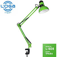 Настільна лампа зі струбциною з вимикачем на плафоні. Е27, "Трава".TM LOGA