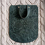 Клапан для рюкзака "Пташки". Колір "Смарагдовий"., фото 2