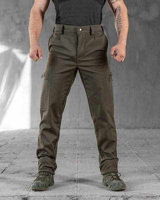 Тактичні штани SoftShell oliva з гумкою ВТ7618