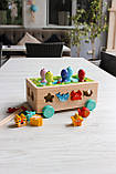 Дерев'яна каталка-сортер 3в1 WToys 22995, фото 7