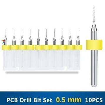 PCB drill Set 0.5mm 10pcs Набір свердел для друкованих плат - 10 шт 0.5 мм діаметром