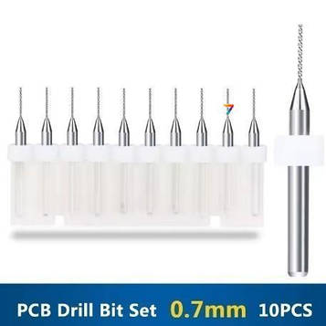 PCB drill Set 0.7mm 10pcs Набір свердел для друкованих плат - 10 шт 0.7 мм діаметром