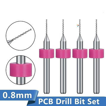 PCB drill Set 0.8mm 10pcs Набір свердел для друкованих плат - 10 шт 0.8 мм діаметром