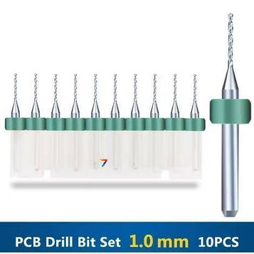 PCB drill Set 1.0mm 10pcs Набір свердел для друкованих плат - 10 шт. 1 мм діаметром