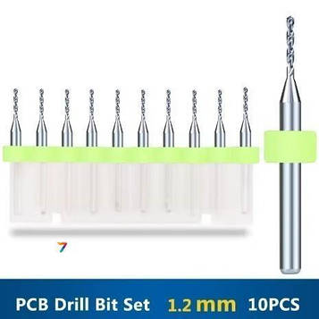 PCB drill Set 1.2mm 10pcs Набір свердел для друкованих плат - 10 шт 1.2 мм діаметром