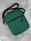 Сумка месенджер (через плече) FAMK для чоловіків та жінок, Темно-зелений, фото 7