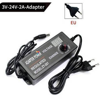 Adjustable Power Supply Adapter 3-24V 2A AC/DC Мережевий адаптер універсальний. Вхід: AC 220 В. Вихід: DC 3-24 В 5A Роз'єм: