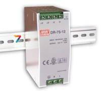 DR-75-48 AC / DC перетворювач: на DIN рейку 75 Вт вихідна напруга 48В, вих.струм 1.6А вхід: 85 ... 264VAC / 120 ... 370VDC -10 ...