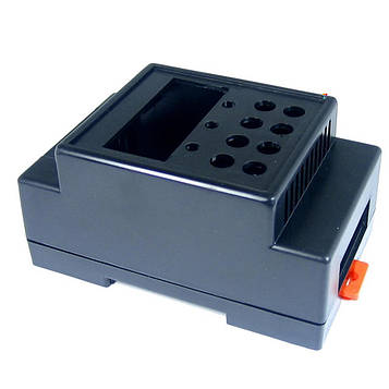 JG4-05 корпус на DIN рейку чорного кольору, з ABS пластику. Габаритні розміри становлять: по довжині 88,6 мм, по ширині 54,6 мм і