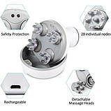 Водонепроникний масажер для голови та тіла IPX7 із силіконовими насадками Бездротовий, фото 6