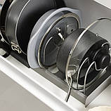 Розширювана підставка для посуду та кришок DISH RACK з неіржавкої сталі/Органайзер-сушарка кухонна розсувна, фото 3