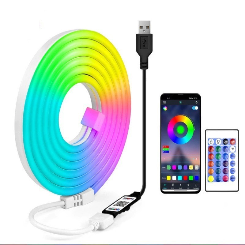 Розумна неонова світлодіодна стрічка Wi-Fi Gosund RTS0046 5 м RGB з пультом і керуванням через застосунок, фото 1