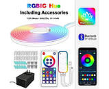 Розумна неонова світлодіодна стрічка Wi-Fi Gosund RTS0046 5 м RGB з пультом і керуванням через застосунок, фото 2