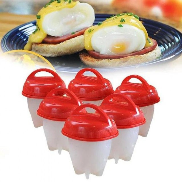 Силіконові формочки для варіння яєць без шкаралупи EGG Boil 6 шт Контейнери для варіння яєць, заливного та желе, фото 1
