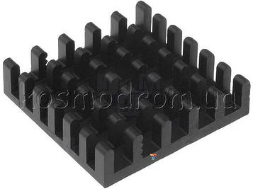 ICKBGA23X23 Радіатор: штампований: алюміній: чорний: L: 23мм: W: 23мм: H: 6мм