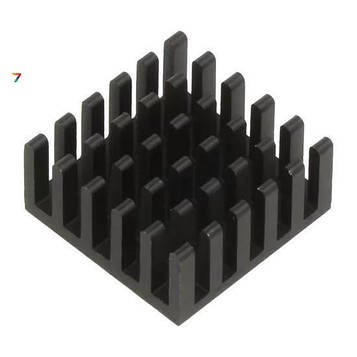 ICKPGA9X9 Радіатор: штампований, ребристий, чорний, L: 24,2 мм, W: 24,2 мм