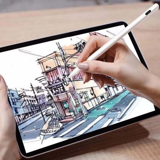 Універсальний активний стилус для телефона та планшета Universal Stylus Pen із зарядкою Type-C, метал, 1.5 мм, фото 1