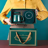 Розумний кухоль LUCKY з підігрівом на платформі 400 мл у подарунковому пакованні, зелений, фото 4