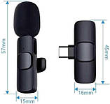 Бездротовий петличний мікрофон XOKO K9 з адаптером Type-C і Lightning для Android і iPhone, для блогерів, фото 9