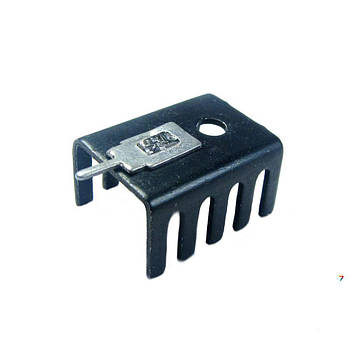 D03PA Heatsink: moulded, U, TO202, TO220, 24K / W, blackened, H: 12,7mm