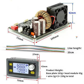 XY6020L 1200W CNC Voltage Regulator 6,0 ~ 70 В. 100 мВ VPP