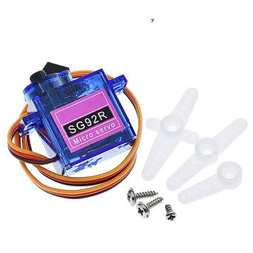 SERVO-SG92R Сервопривід, Діапазон положень від 0° до 180°, Момент, що крутить: 2.5кг/см, Робоча напруга: 4.2V...6V