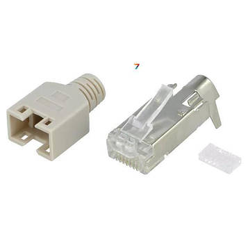 DS1123-13-P88TA Роз'єм: RJ45, вилка, PIN: 8, екранований, з амортизатором, сірий
