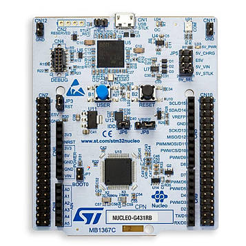 NUCLEO-G431RB Плата розробки STM32 Nucleo-64 з мікроконтролером STM32G431RB, підтримує підключення Arduino та ST morpho