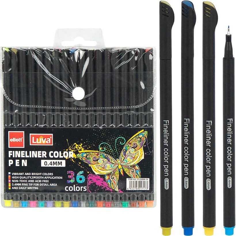Набір кольорових ручок - лінерів для малювання 36 штук Ellott CL-GX004-36