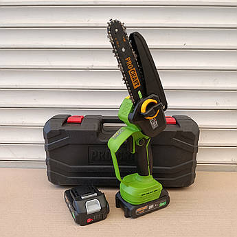 Акумуляторна міні пила Procraft PKA44 (2 шини 15см і 20 см, 20В, 2 АКБ 2Ач) в кейсі. Безщіткова ланцюгова пила Прокрафт PKA-44