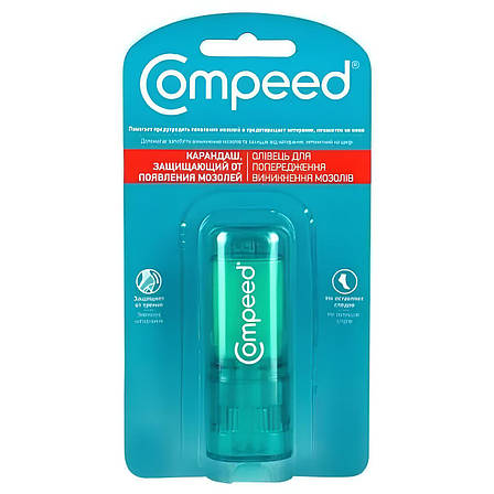 Засіб від натирання стоп Compeed (Компід) 8 г — олівець-стік для догляду за шкірою ніг, захист від мозолів та потертостей, фото 1