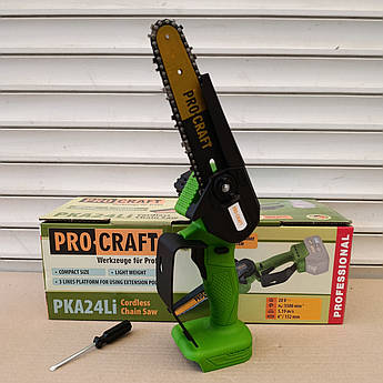 Акумуляторна міні пила Procraft PKA24Li (15см шина, 20В) Без АКБ і ЗП. Щіткова пилка Прокрафт PKA-24Li