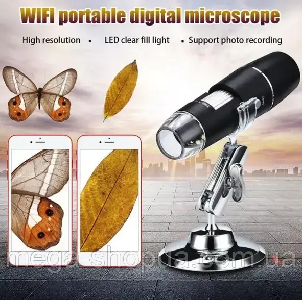 Бездротовий Wi-Fi мікроскоп 1000х FullHD 1080p. Цифровий мікроскоп для телефону, смартфона, планшета, ПК C71G