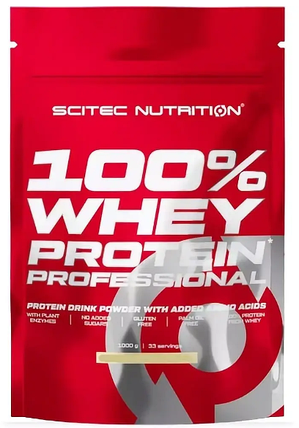 Сироватковий протеїн Scitec Nutrition 100% Whey Protein Professional 1 кг білий шоколад, фото 1