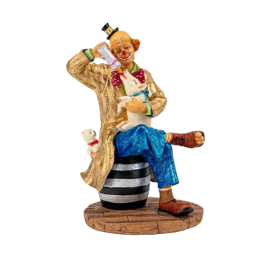 Статуетка подарункова Veronese Клоун зі свинкою 14 см 172296