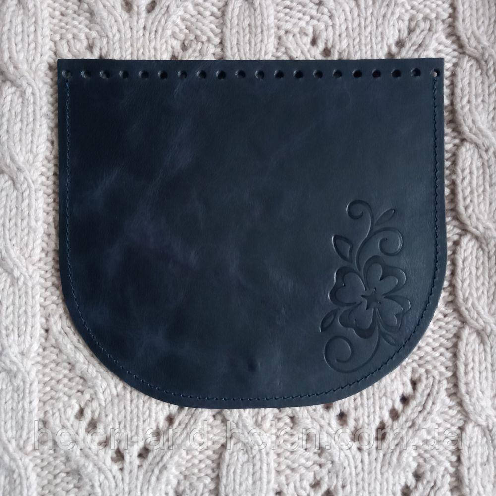 Клапан для сумки "Конюшина". Колір "Темно-синій"., фото 1